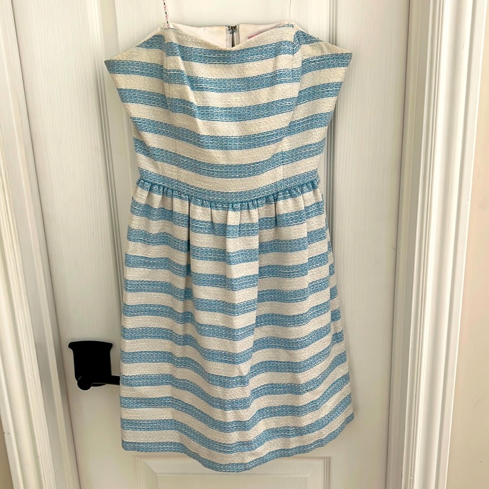 Lilly Pulitzer blue and white striped cocktail dress Size 2